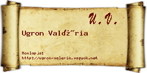 Ugron Valéria névjegykártya
